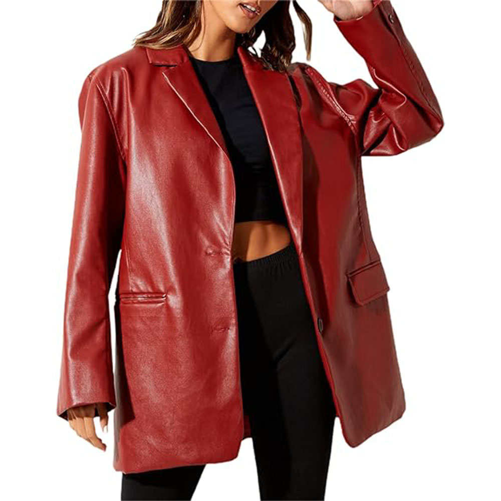 Women Leather Blazer